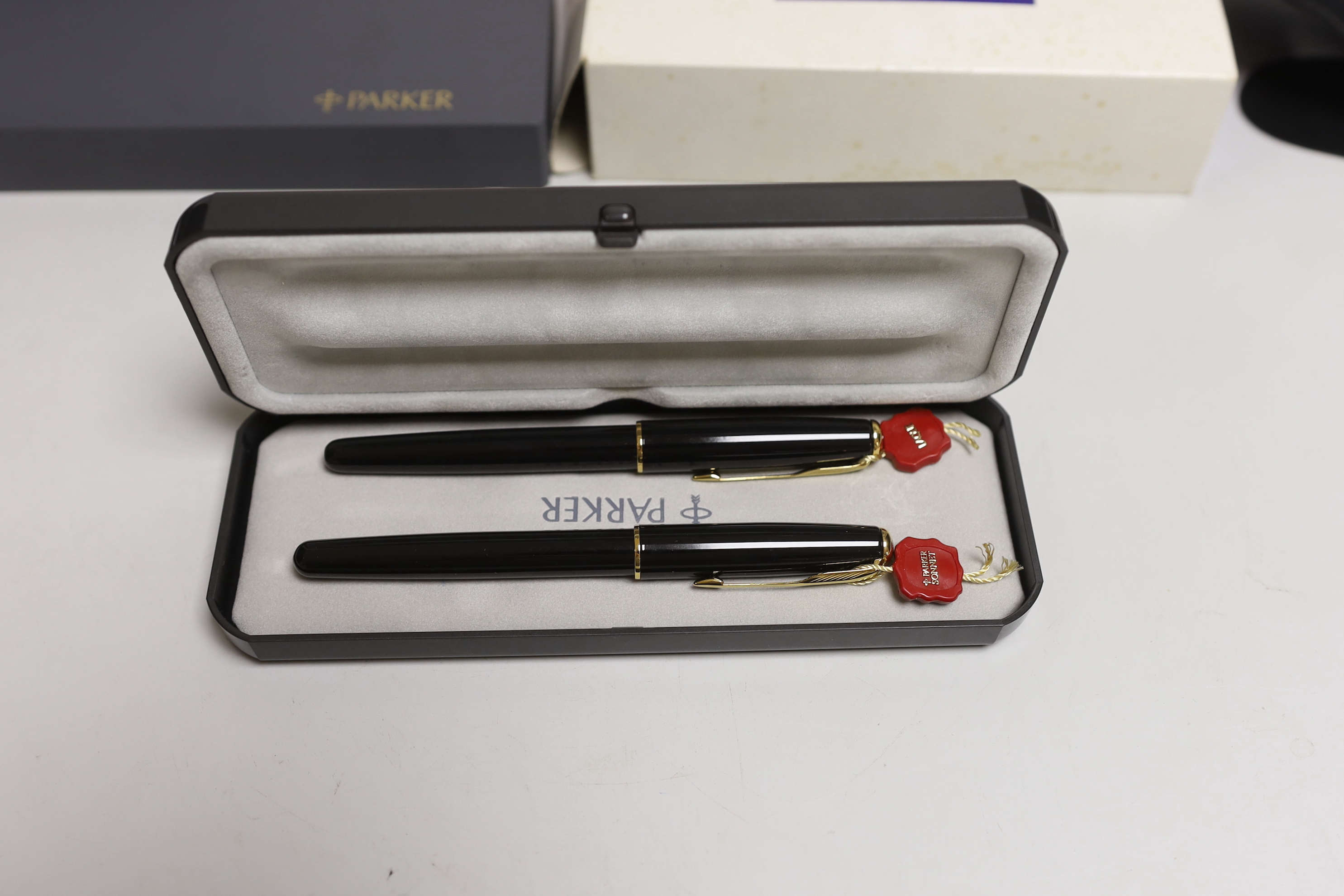 A quantity of various Parker and Waterman pens